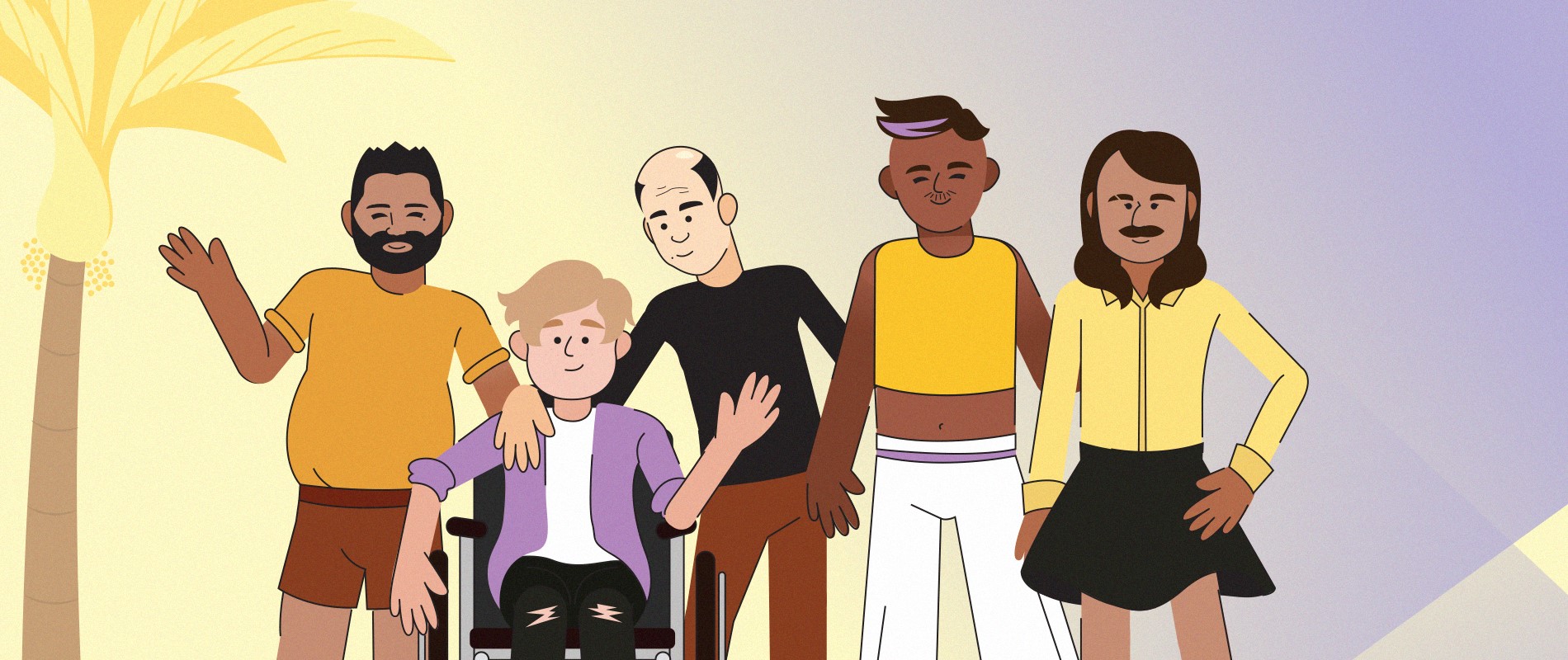 Graphic of 5 people with MPOX