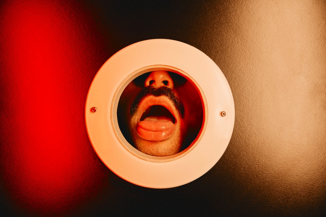 Open mouth at a glory hole