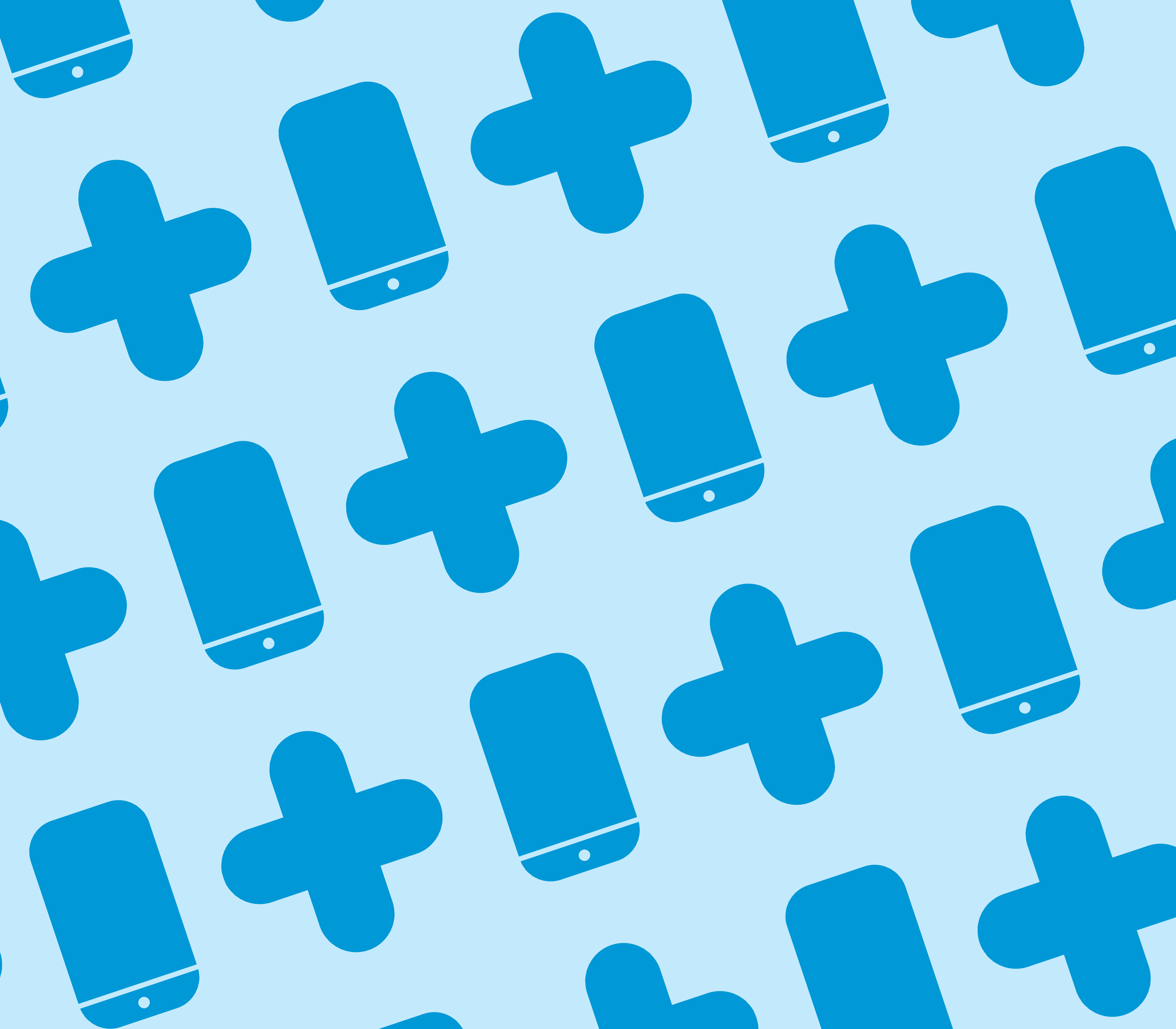 Blue phone and plus icons