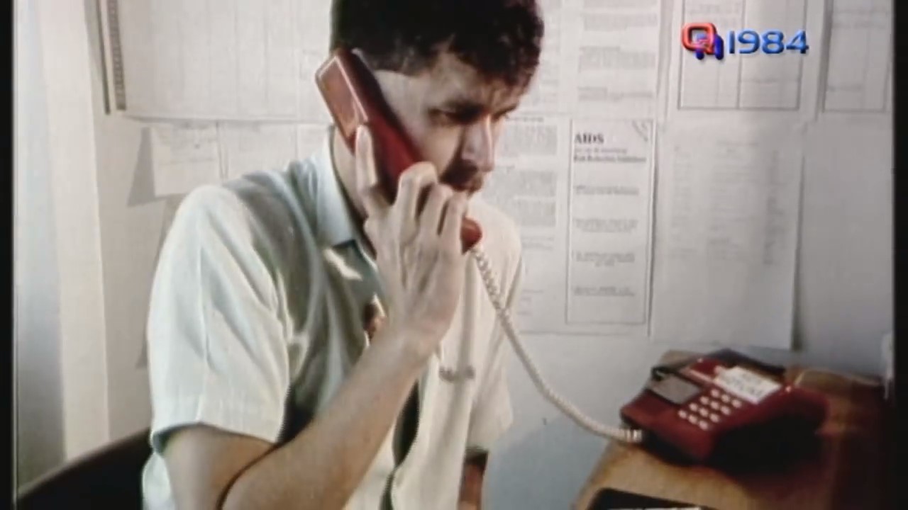 The 30 Project 1985, Bruce Burnett taking a phone call