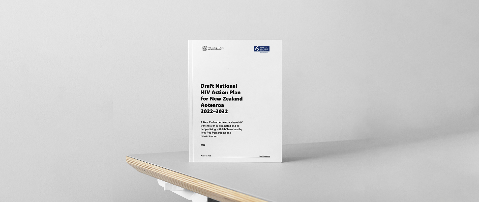 Booklet of the Draft National HIV Action Plan on a table