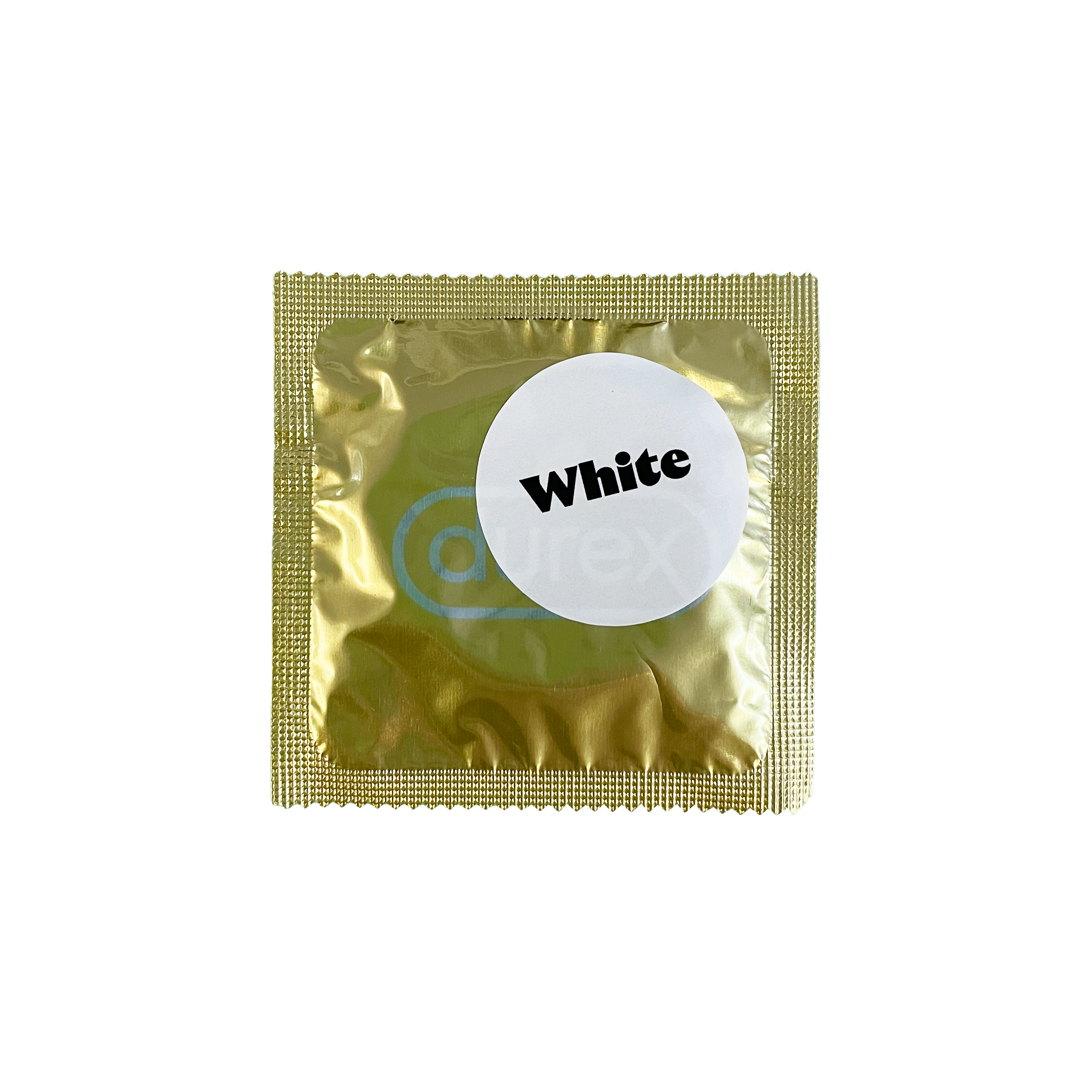 Singular white condom 