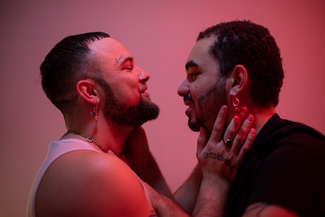 Two people being intimate