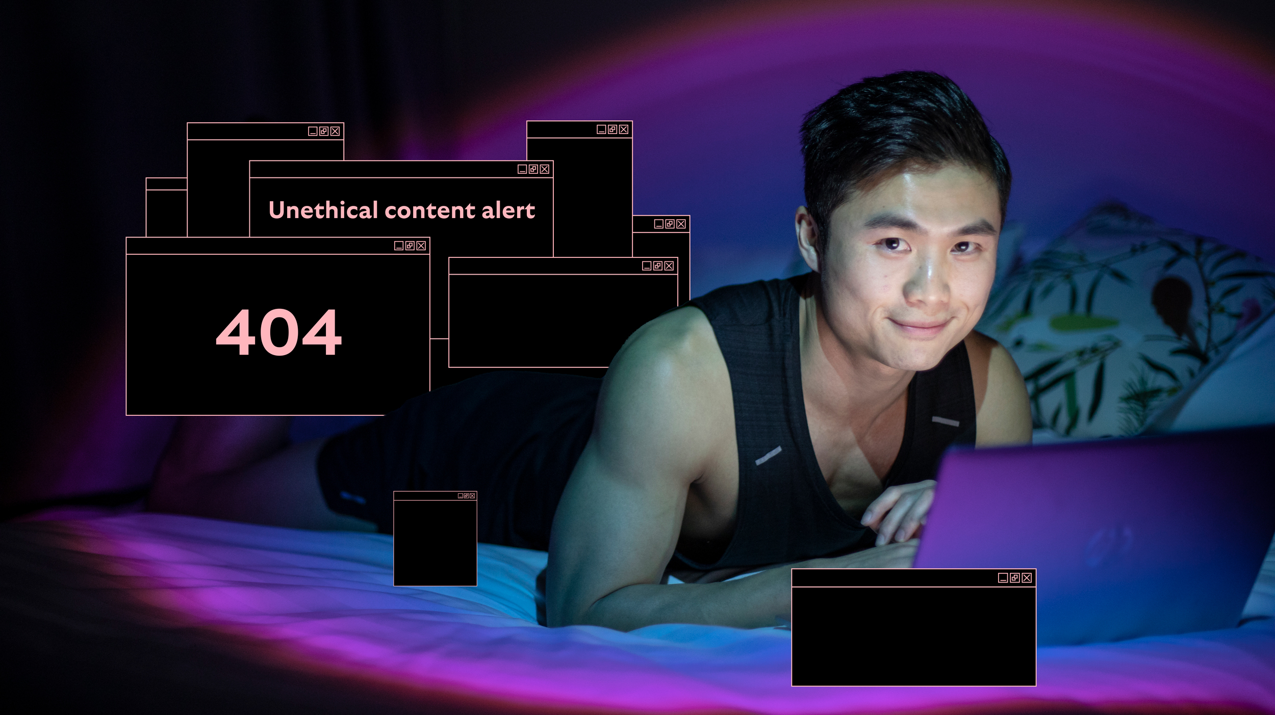 Person watching porn on their bed