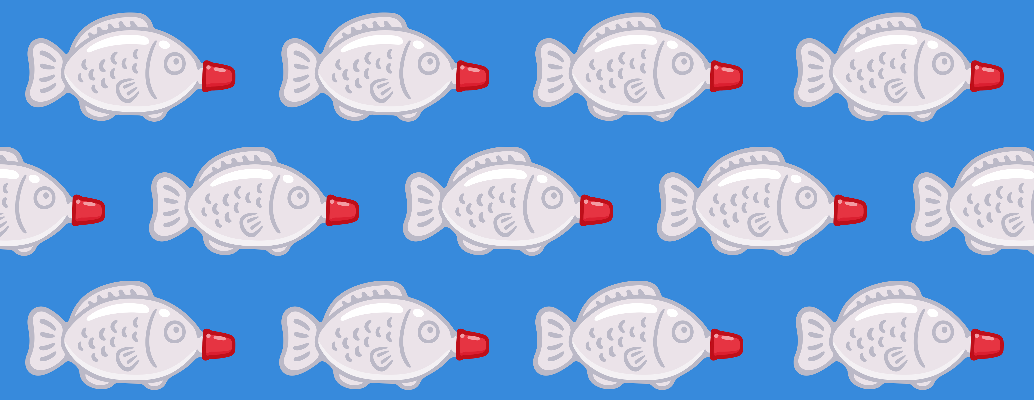 Multiple fish shaped soy sauce bottles